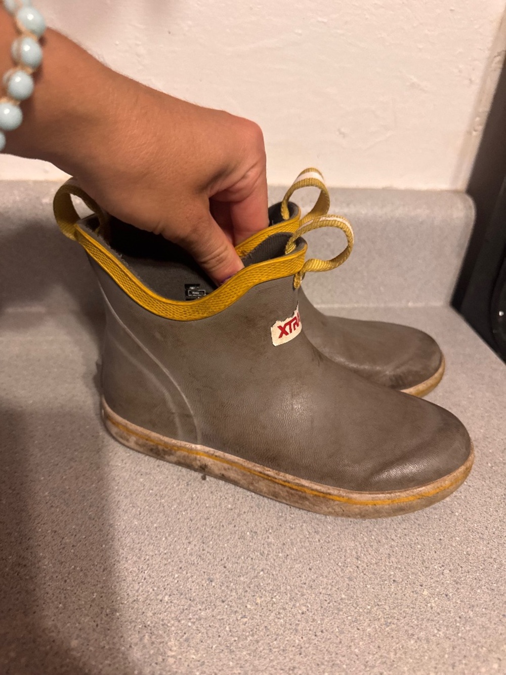 Xtra Tuf Low Rain Boots toddler size 13 No holes signs of play still plenty of